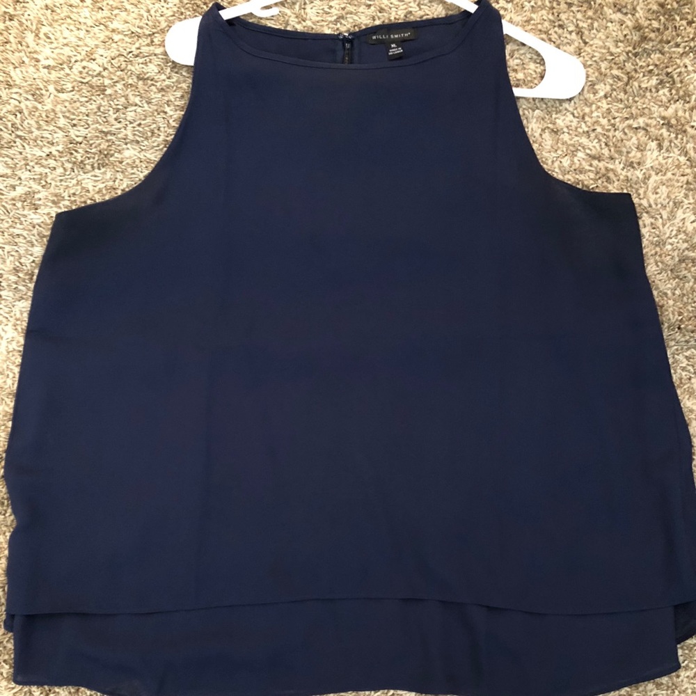 Willi Smith Navy blue sleeveless top XL